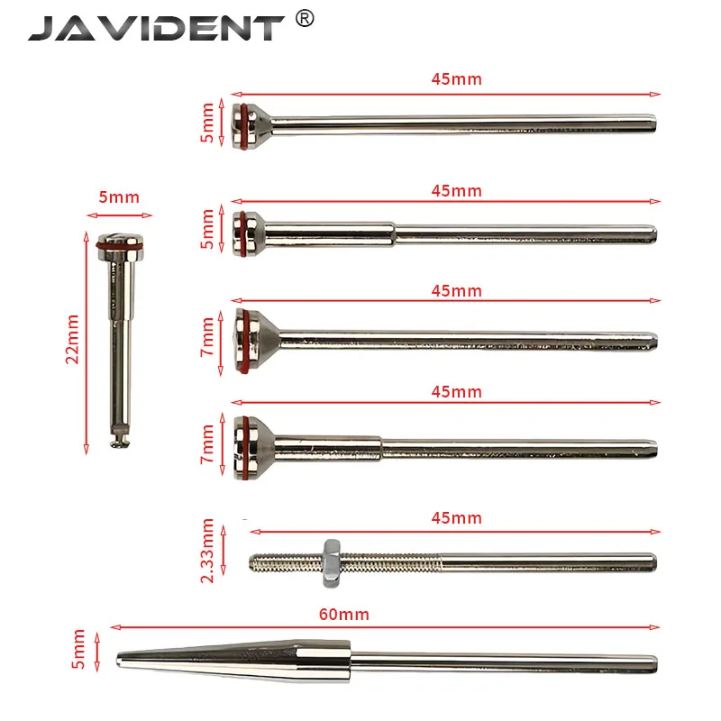 Dental Grinder Holding Pins, Stainless Steel Holding Pins for Sanding Discs, Dental Technician Polishing Handles