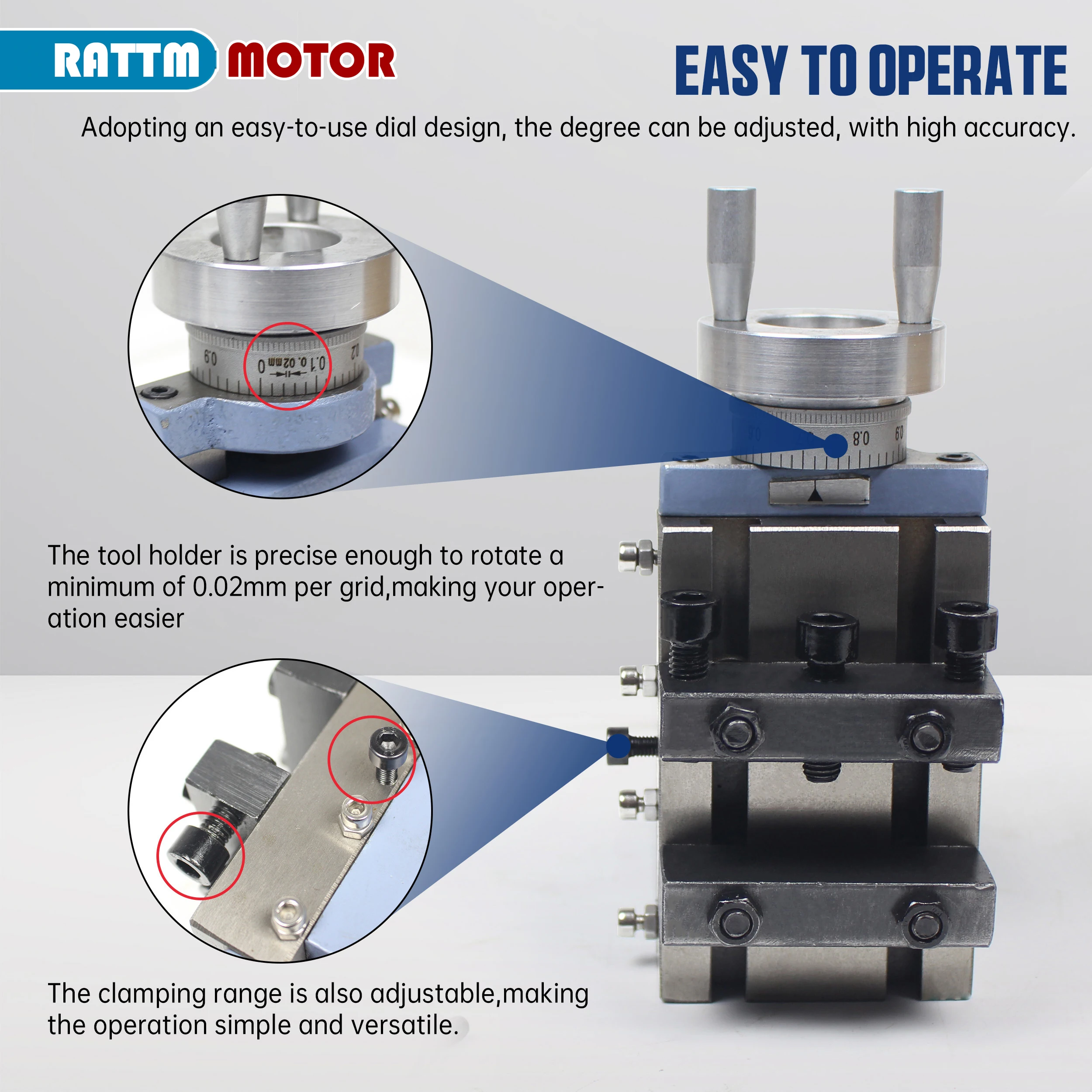 【DE stock】Vertical Tool Holder for WM210V Milling Attachment Mini Lathe Accessories