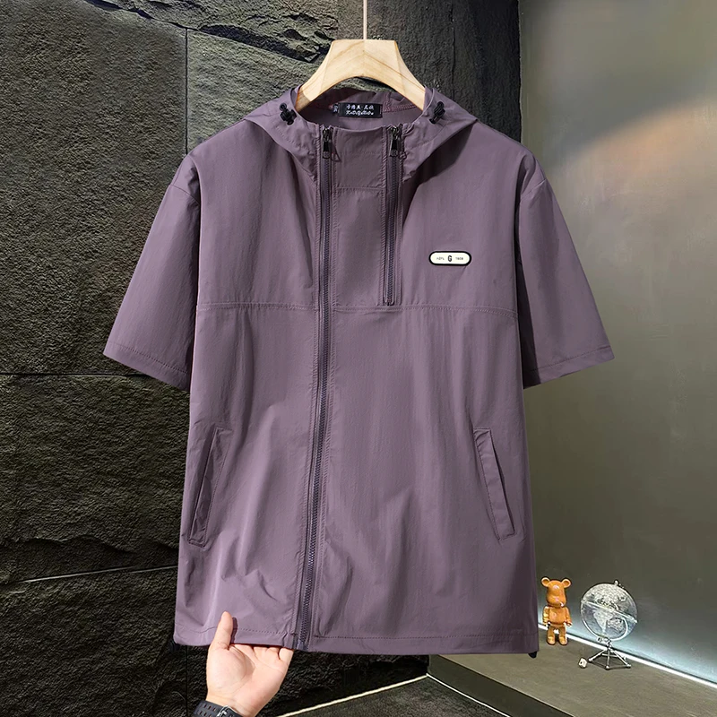 Duży, krótki zestaw z kapturem dla mężczyzn, luźny, na lato, dla puszystych, casualowy, plus size, powiększony dwuczęściowy komplet.