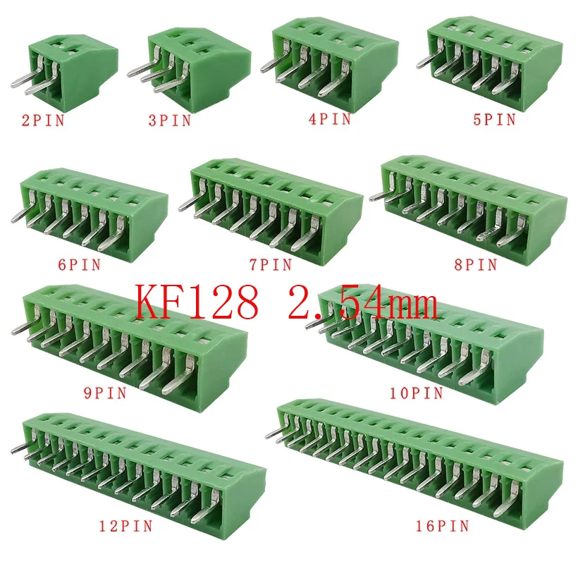 5/10PCS KF128 2.54mm Mini PCB Screw Terminal Blocks Connector 2P 3P 4P 5P 6P 7P 8P 9P 10P 12P 16P Terminal for Wires KF128-2.54