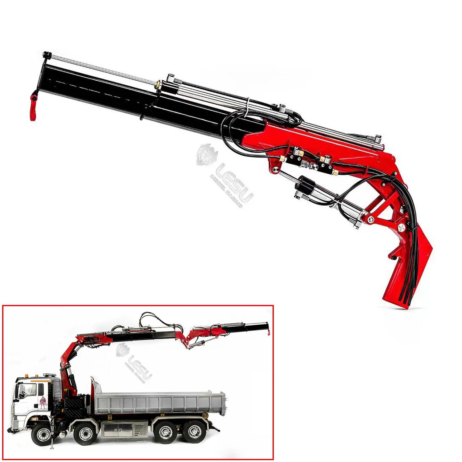 

LESU Metal Fly Jib Arm Crane RTR for 1/14 RC Hydraulic Dumper Car Truck DIY Model Upgraded Part Painted Assembled Toy TH22927