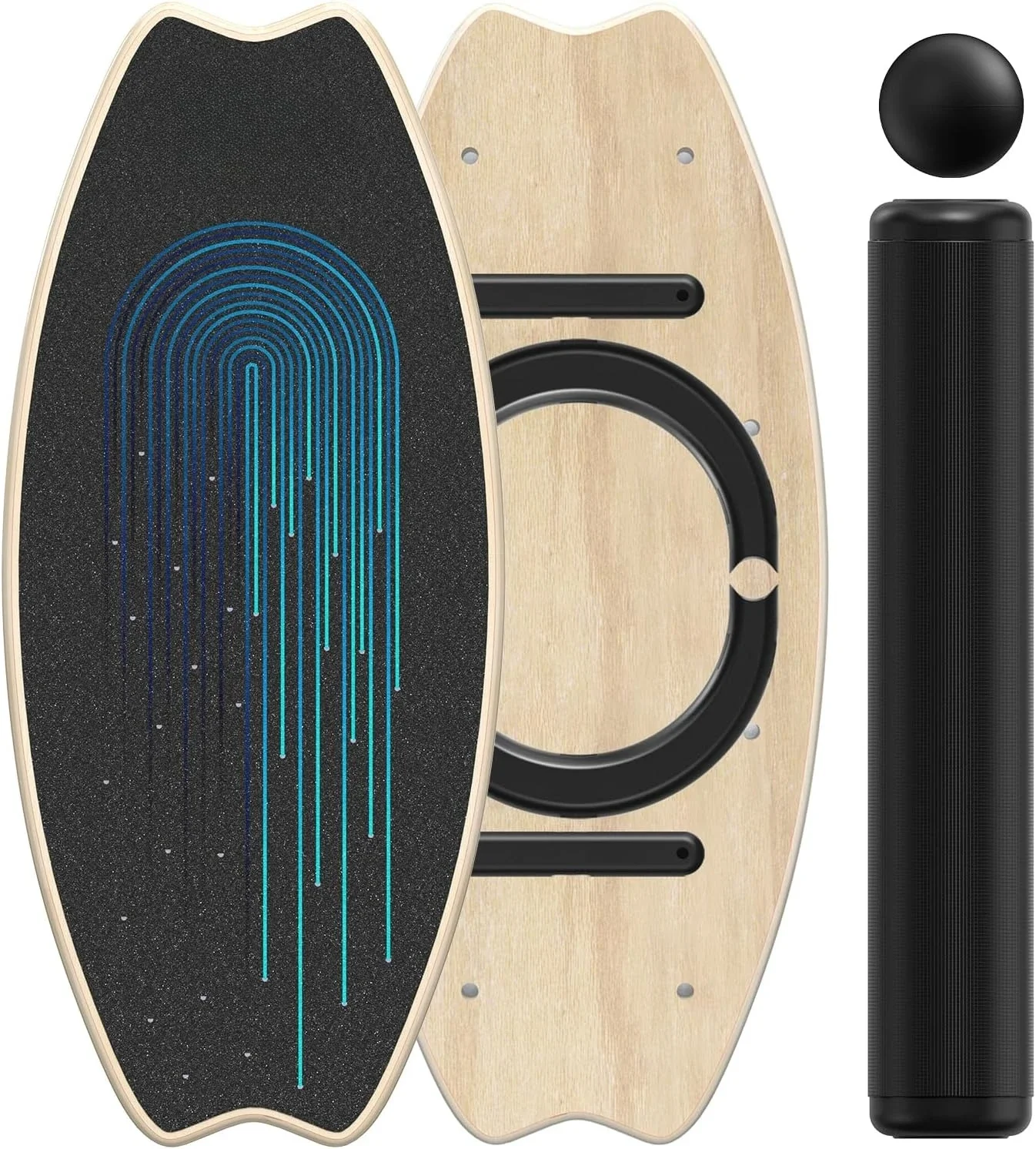 

Balance Board - 7 Modes Wobble Board with Adjustable Stoppers - Exercise Balancing Trainer - Roller and 2.8'' Ball Included