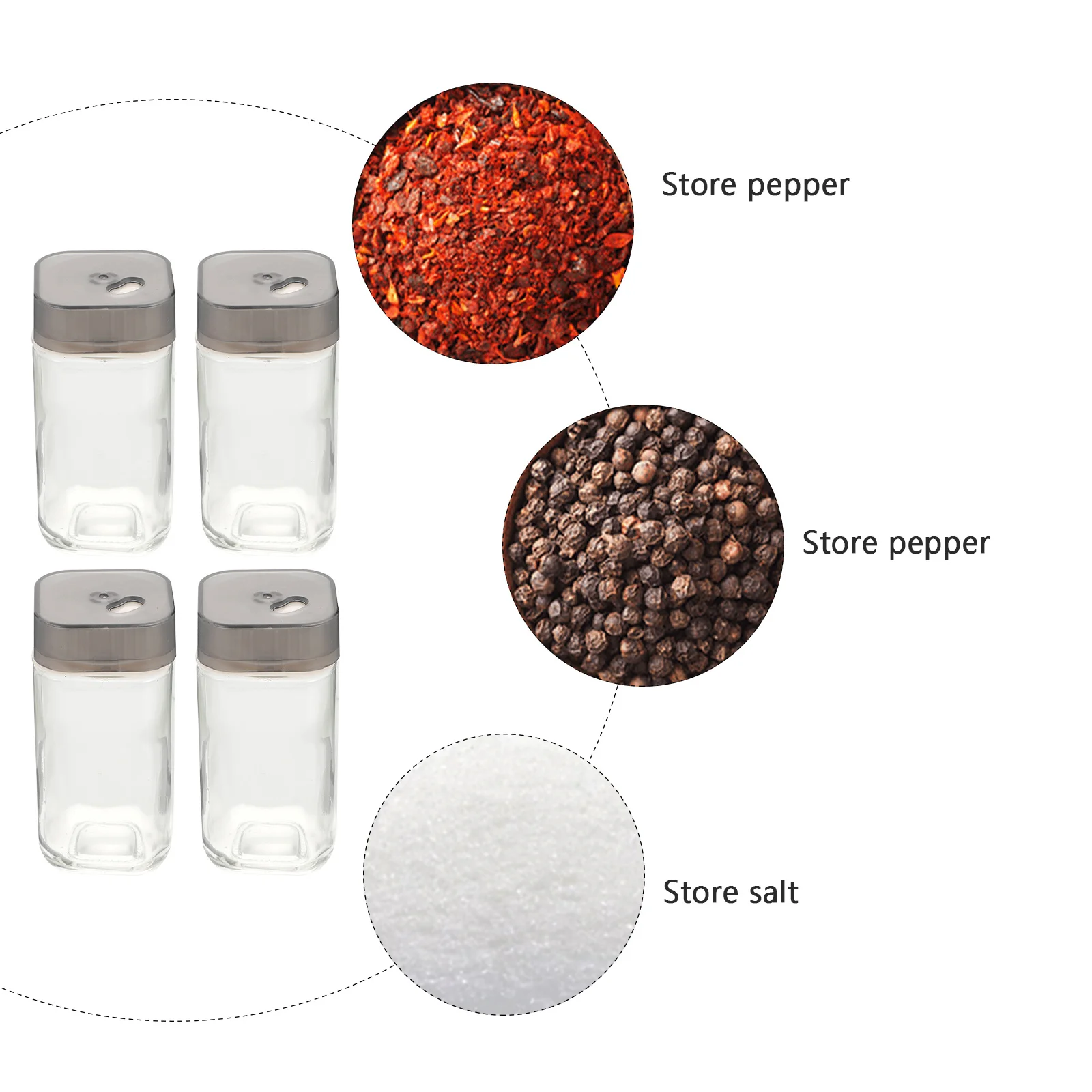 

4Pcs Glass Condiment Bottles Kitchen Seasoning Jars Spice Storage Containers Reusable Kitchen Seasoning Jar