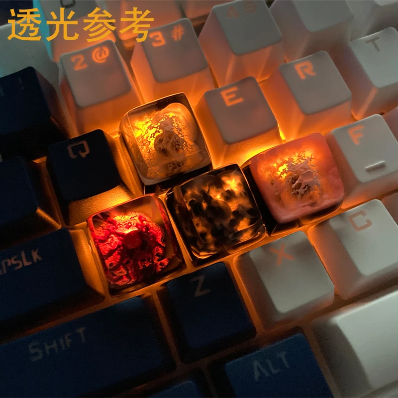 Mountains and Rivers Theme Keycaps Set 3D Resin Artisan KeyCaps Transmission Custom Keycaps for Mechanical Keyboard Accessories