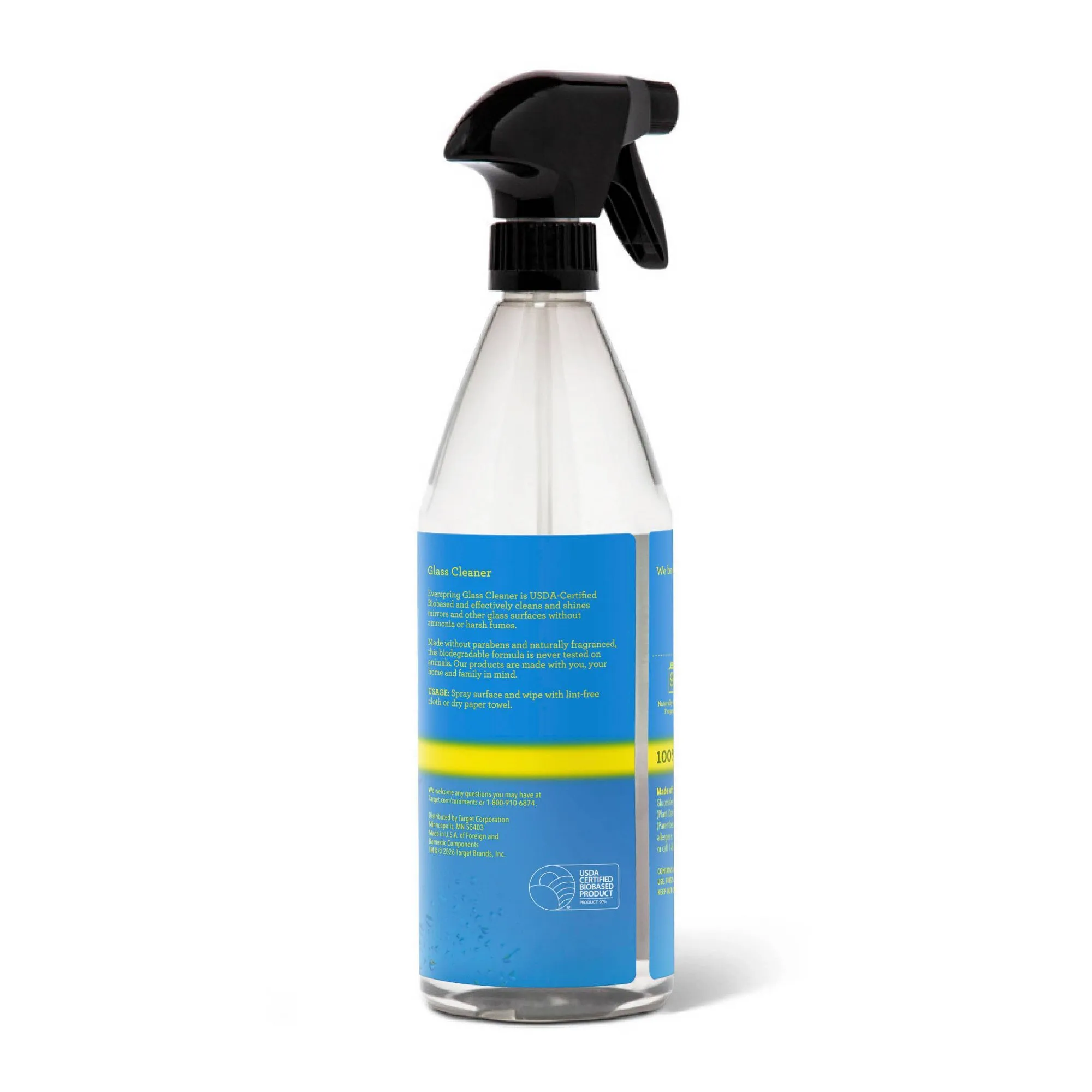Lemon Mint Scent Glass Cleaner Liquid Spray Bottle For Windows And Mirrors Streak Free Home Shine Cleaning
