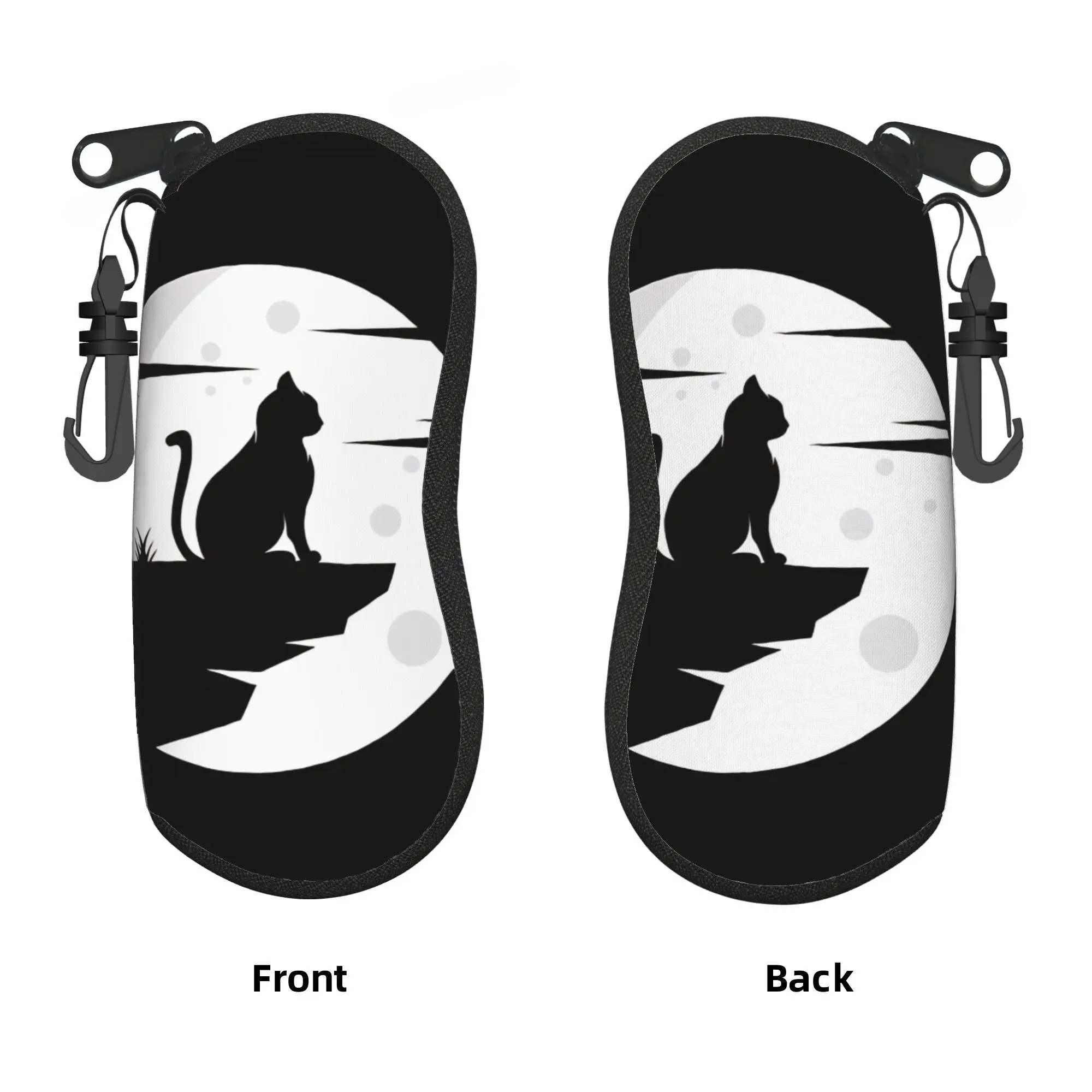 The Night Cat Glasses Case  Sunglasses Pouch Travel Fashion Eyewear Organizer Zipper Men Women Eyeglass Cases Cover