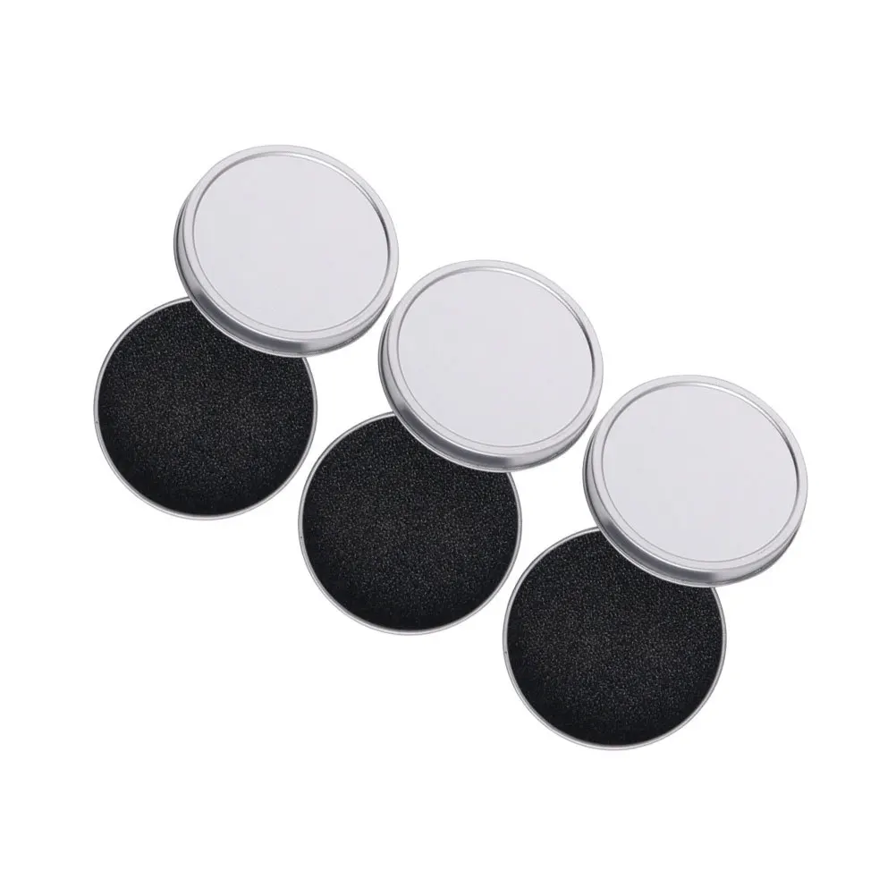 3 pçs redondo escova de ferro caixa de limpeza esponja seca para remoção reutilizável ferramenta maquiagem tamanho viagem sombra em pó