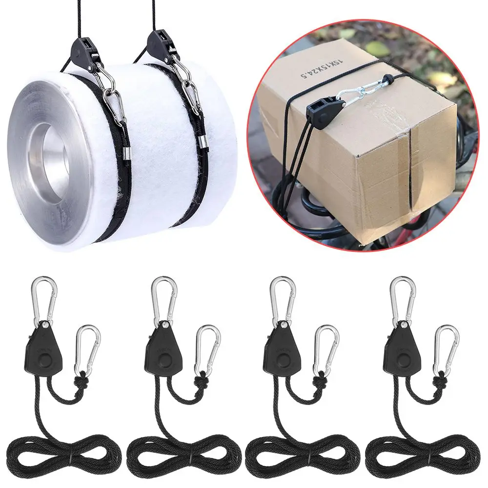 1/2/4pcs Bow Stern Kayak Canoe Boat Inch Heavy Duty Lamp lanyard Rope Lock Pulley Ratchets Tie Down Strap