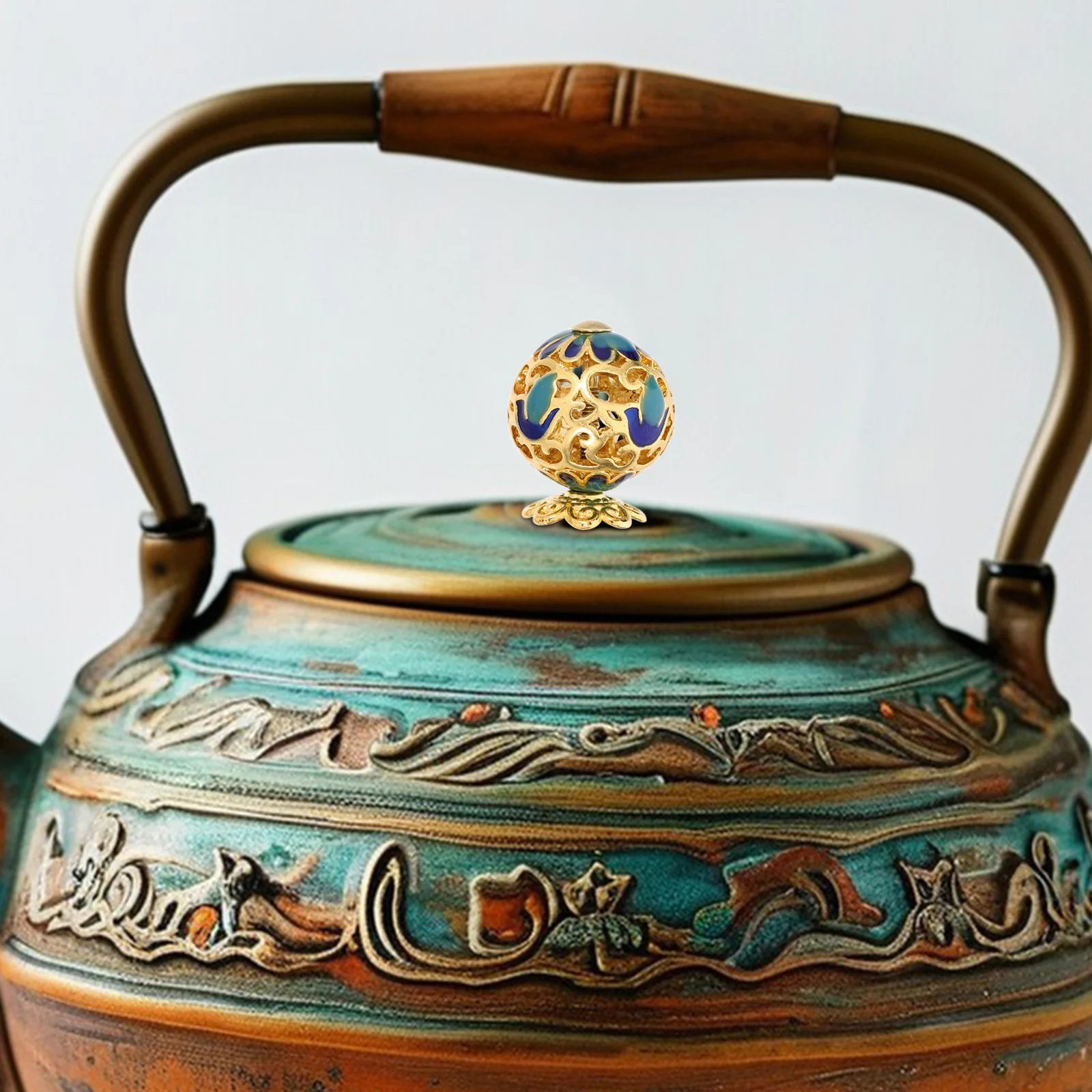 

Tea Kettle Knob Replacement Colorful Vintage Pot Lid Handle Grip Teapot Griddle Accessories Metal Button Cover Universal