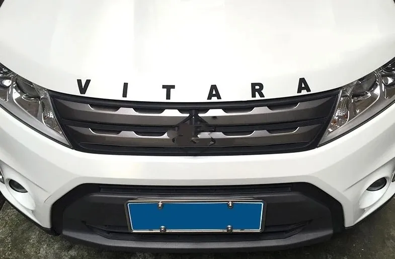 For Suzuki Vitara 2014 2015 2016 2017 2018 2019 2020 2021 Front Cover Grill Car Logo Letter Sticker Trim Car Styling Accessories