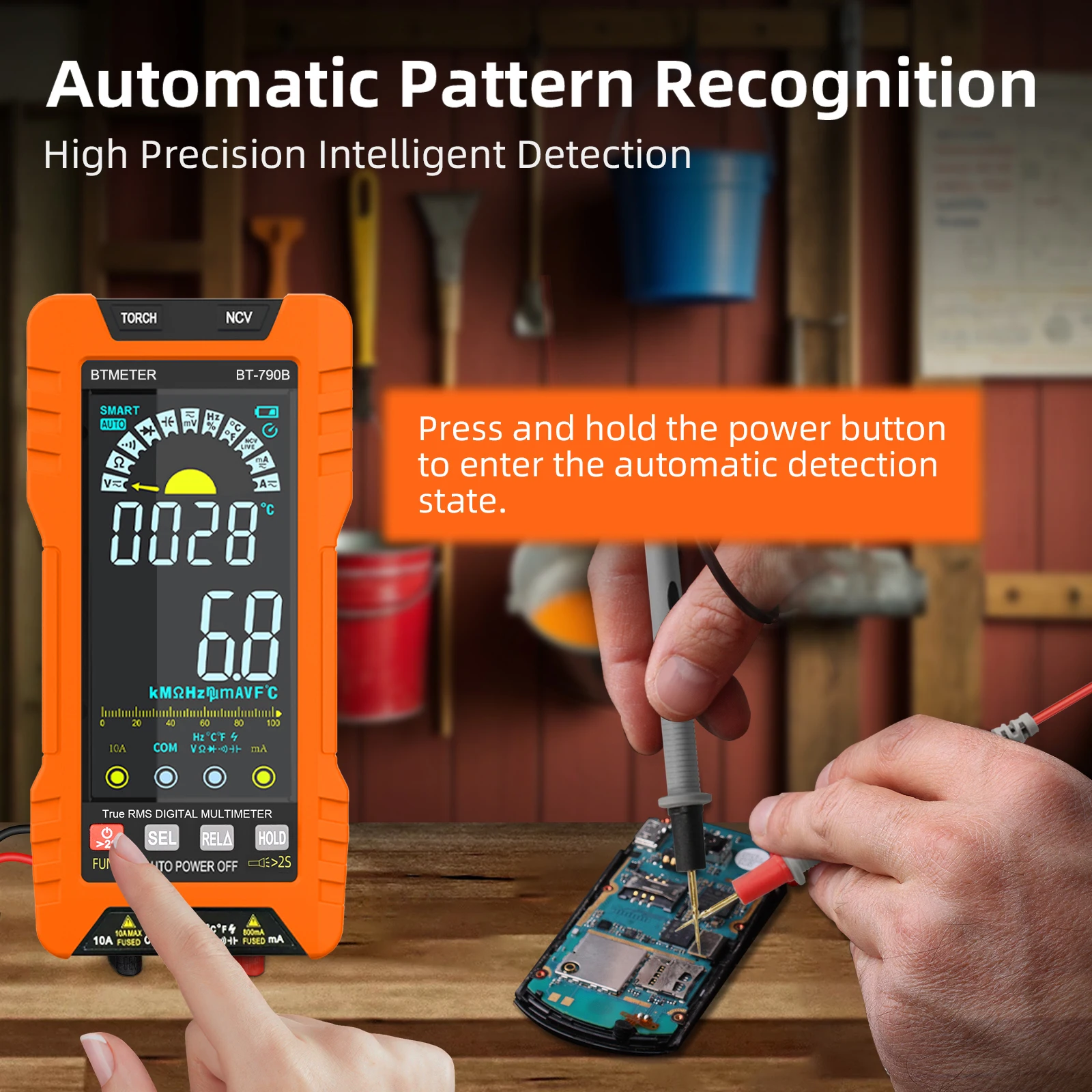 Smart Auto-Ranging True RMS Digital Multimeter, 6000 Count, NCV Non-Contact Voltage Detection, Resistance-Capacitance Testing