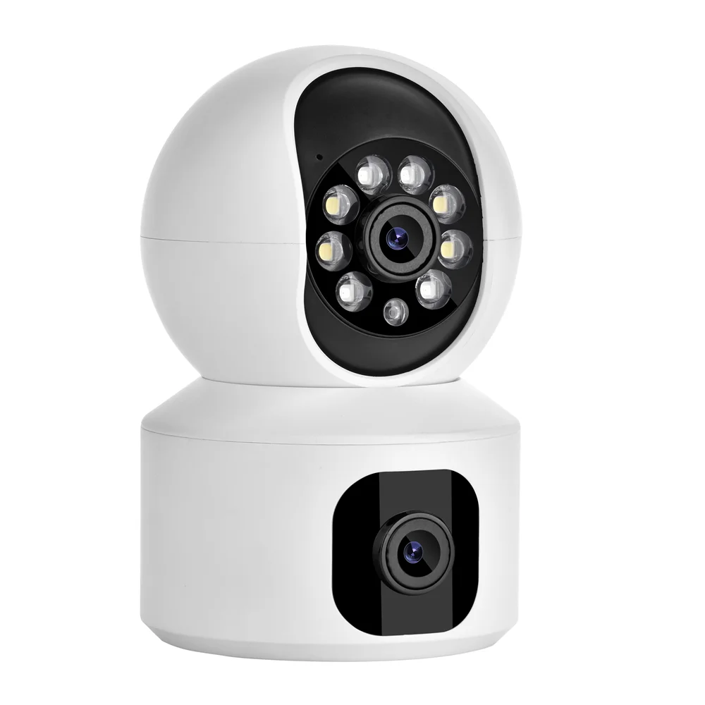 6MP Dual Lens ICSee WIFI Camera Dual Screen Smart Home Security Protection CCTV Indoor Camera Wireless