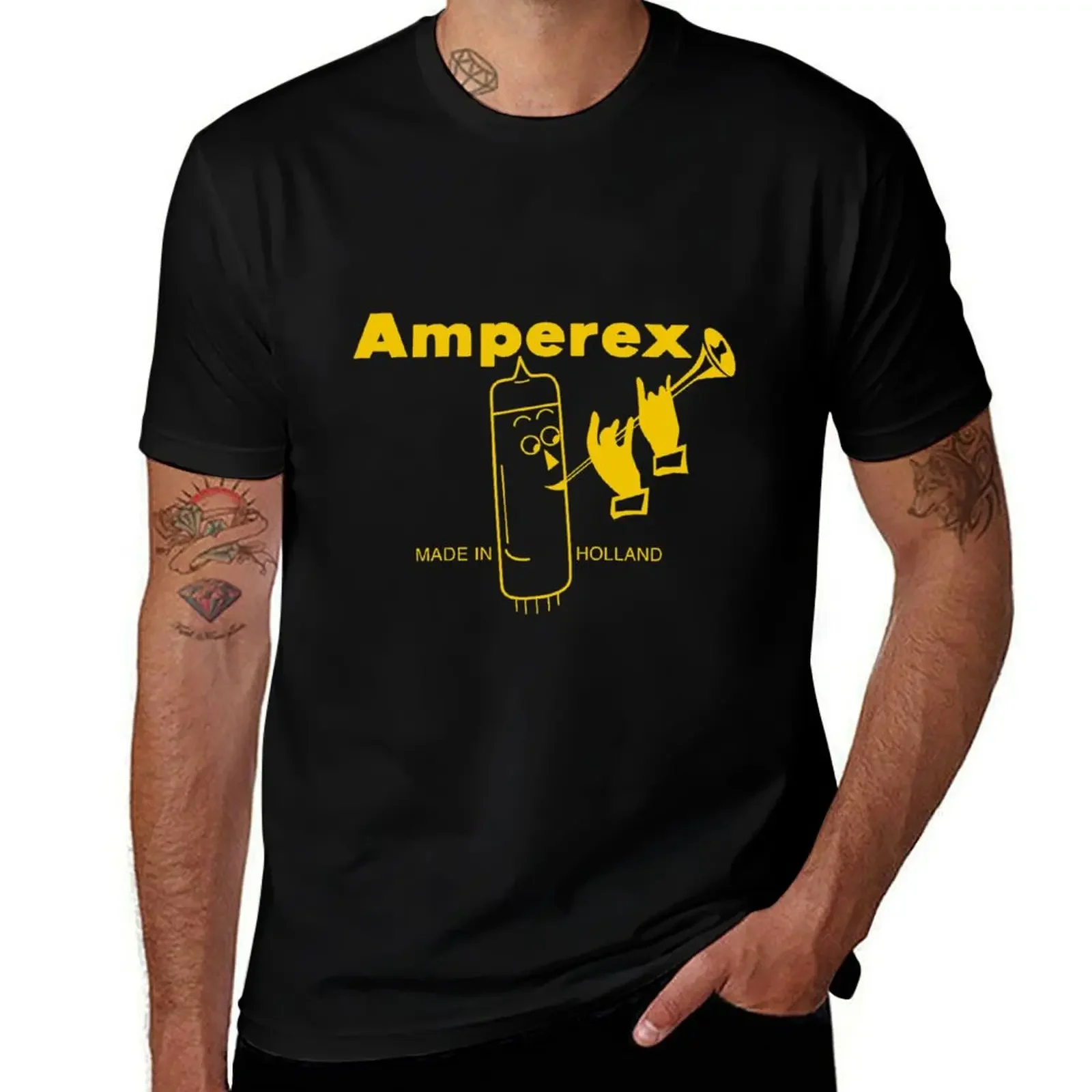 Amperex Bugle Boy Tube Logo T-Shirt hippie clothes blue lock men clothes