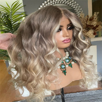 Blonde Wig Curly Hd Lace Wig 13x4 Synthetic Mixed with Human hair Wigs Afro Curl Blonde Wig High Density Lace Wig Natural Roots