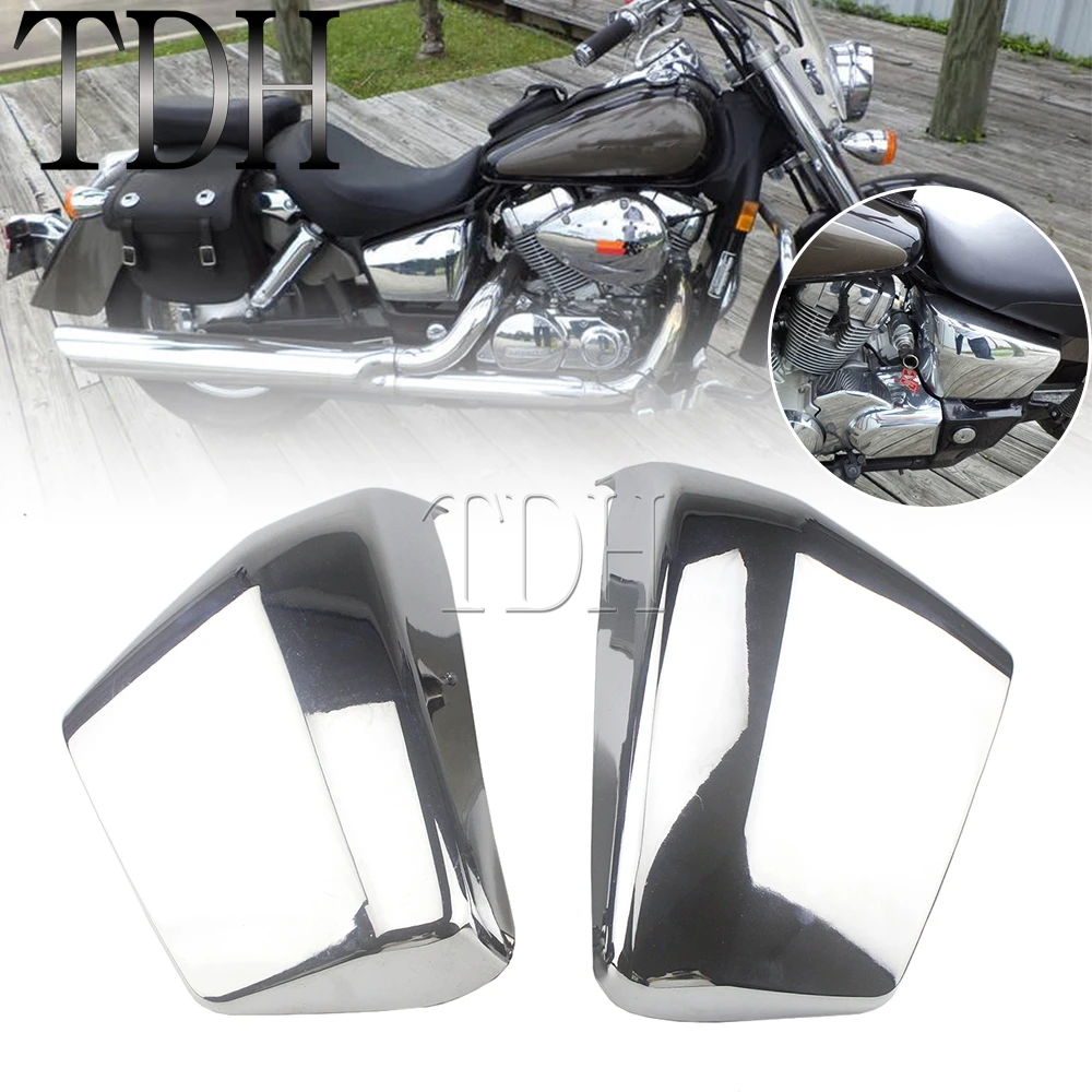 

For Honda Shadow Aero VT400 VT750 2004-2011 Chrome Motorcycle Battery Left Right Side Fairing Protector Cover Guard VT 400 700