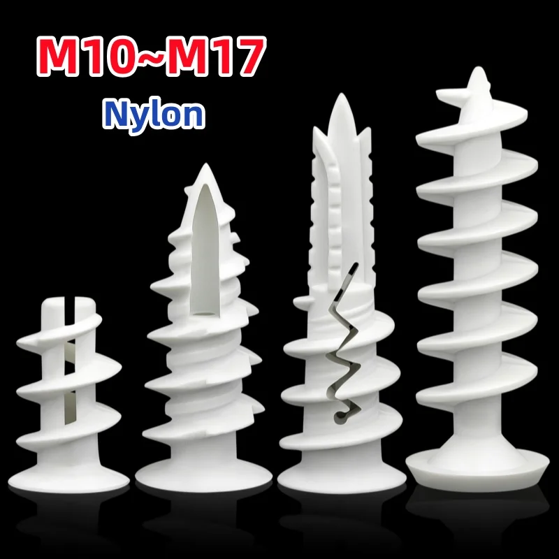 M10 M12 M13 M14 M15 M16 M17 White Nylon Gypsum Board Expansion Screw In Aircraft Expansion Pipe Plug