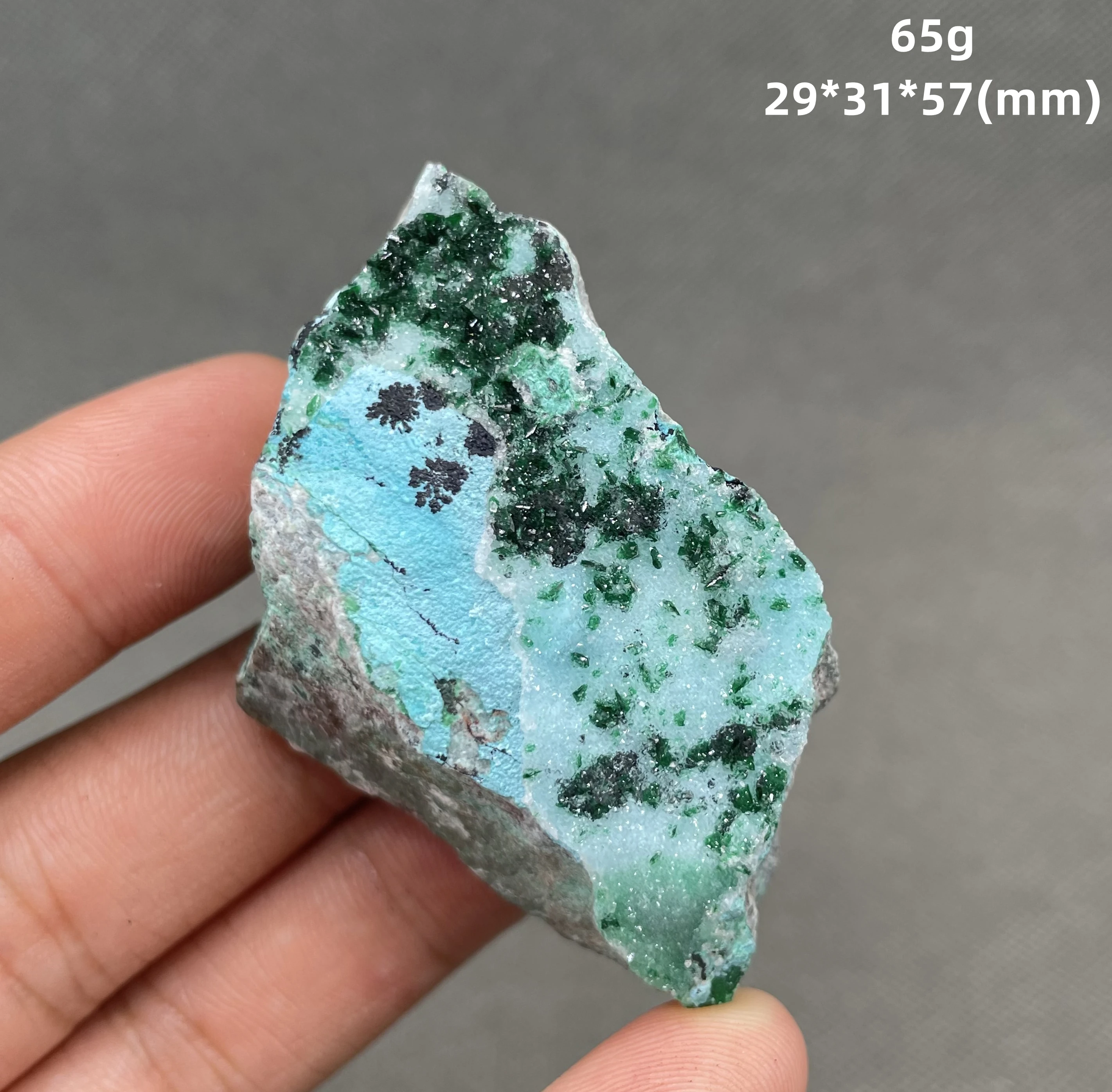 Natural Congo chrysocolla mineral specimen + healing quartz crystals and stones rock gemstone