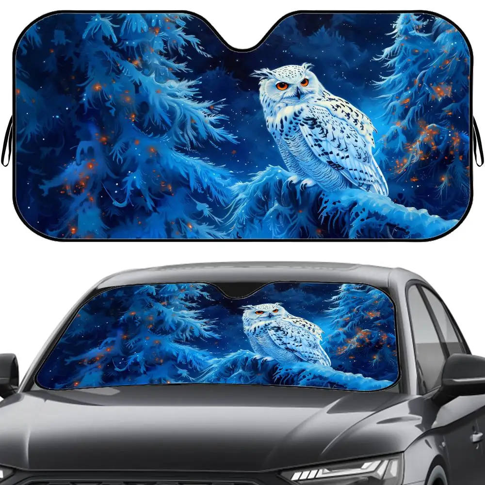 

Солнцезащитный козырек для автомобиля с милым рисунком совы, многоразовый, из алюминиевой фольги, защита от УФ-излучения, теплоизоляционный чехол-накидка