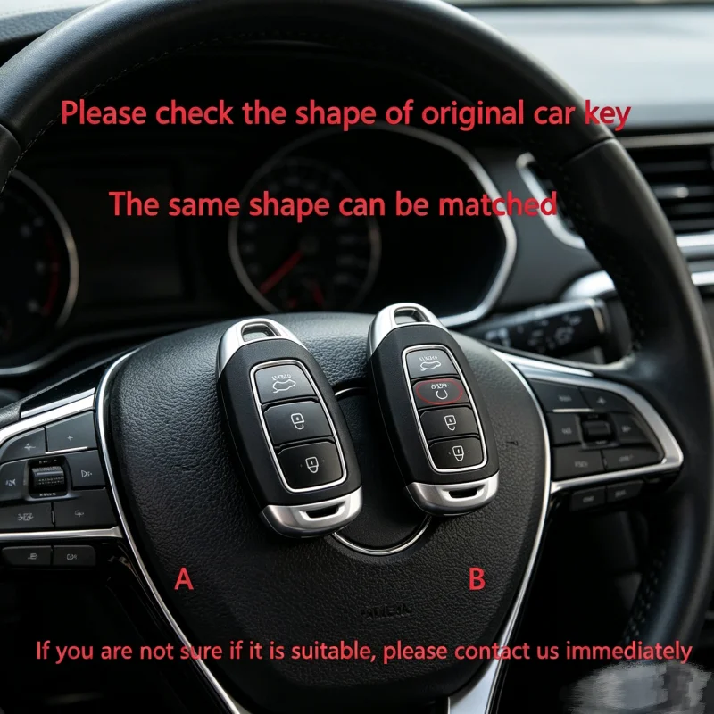 Suitable Alloy Car Key Case Cover for Hyundai I30 Ix35 KONA Encino Solaris Azera Grandeur Ig Accent Santa Fe Palisade Keychain