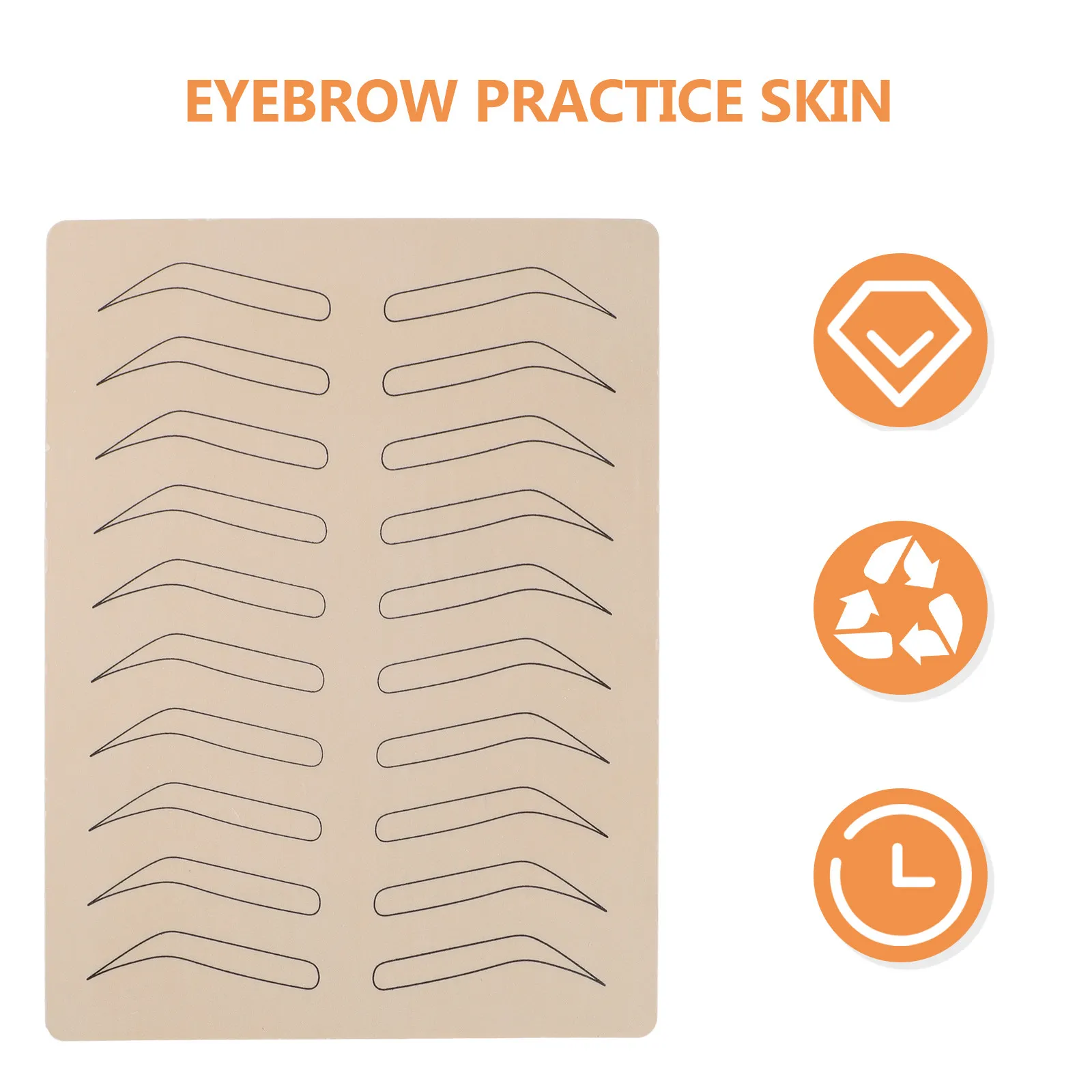 6PCS Microblading Practice Skin Sheets for Tattoo Training – Double-Sided Rubber with White Guide Lines