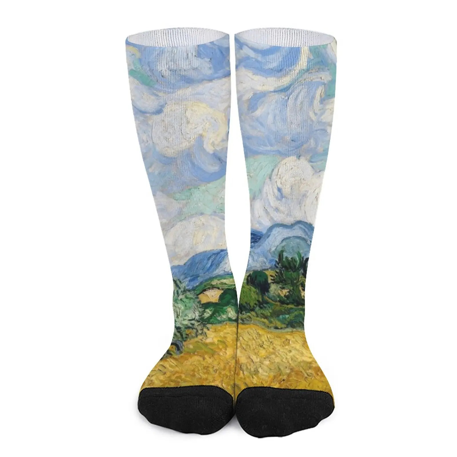 Wheat Field with Cypresses - Vincent van Gogh Socks anime socks long socks man men gifts