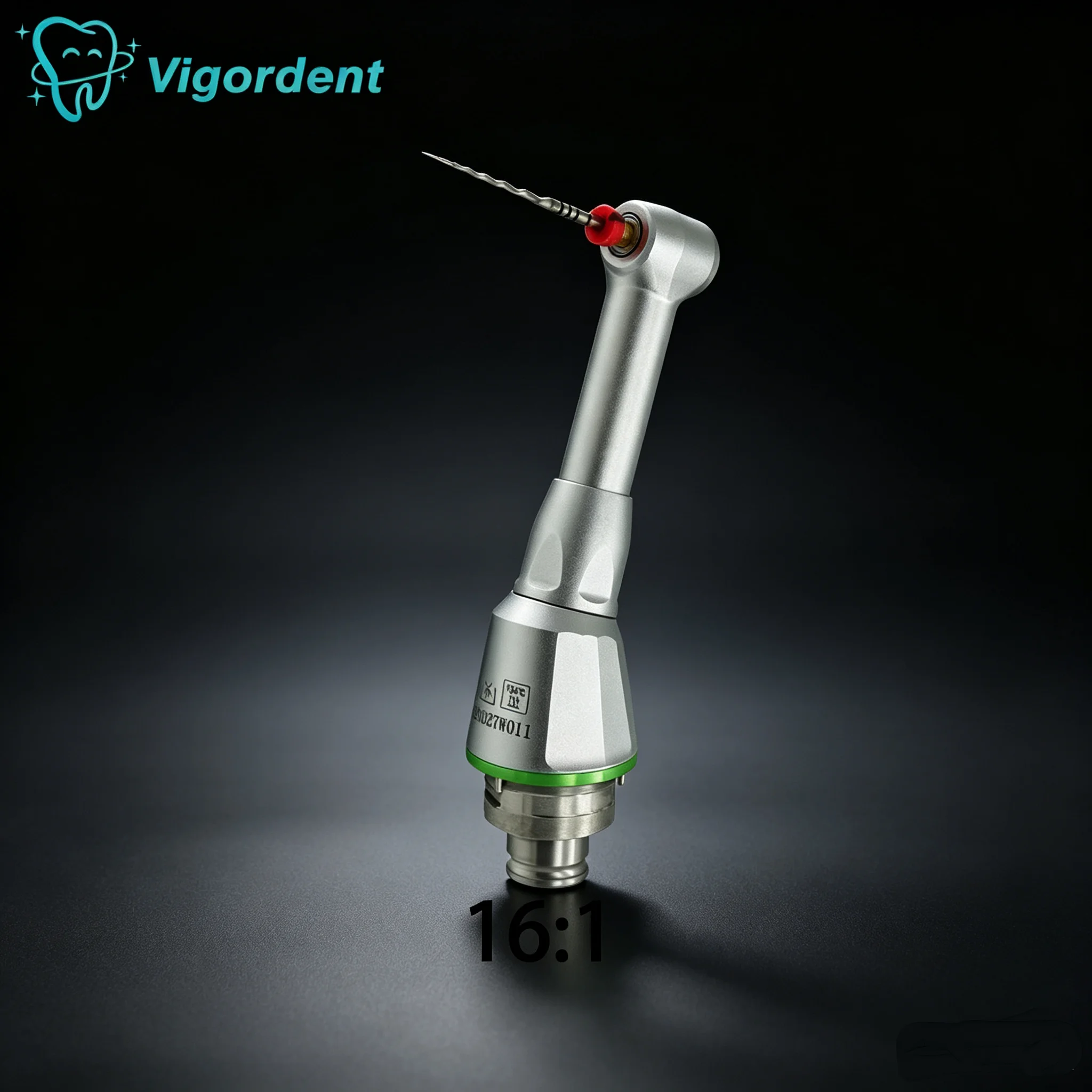 16:1 Green Ring Dental Reduction Contra Angle Handpiece Head Push Button for Wireless Endo Motor Dentist Endodontic Treatment To