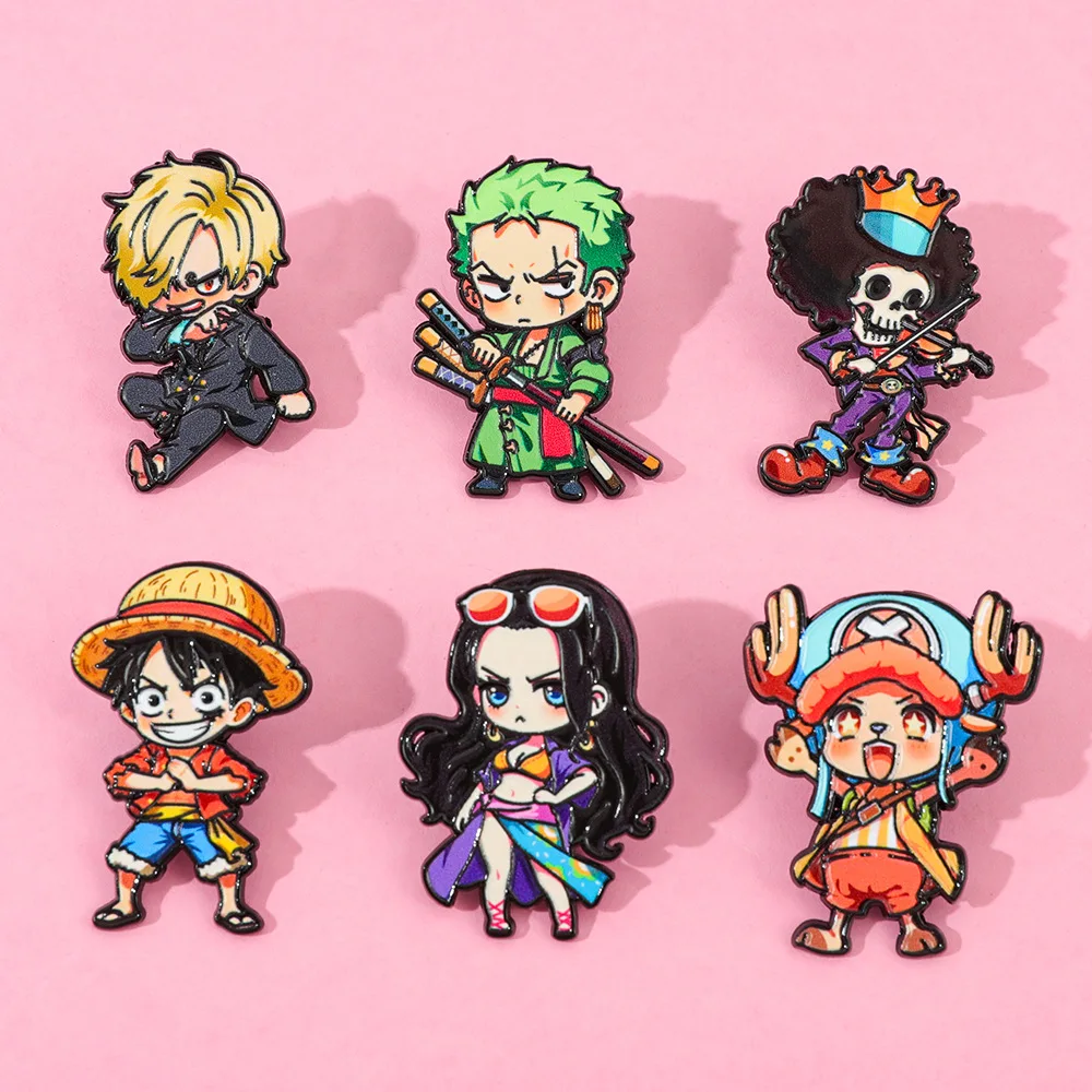 Pirate Adventure Cartoon Enamel Pins Cute Sailing Crew Character Alloy Brooch Badge for Backpack Jacket Clothing Decoration Gift