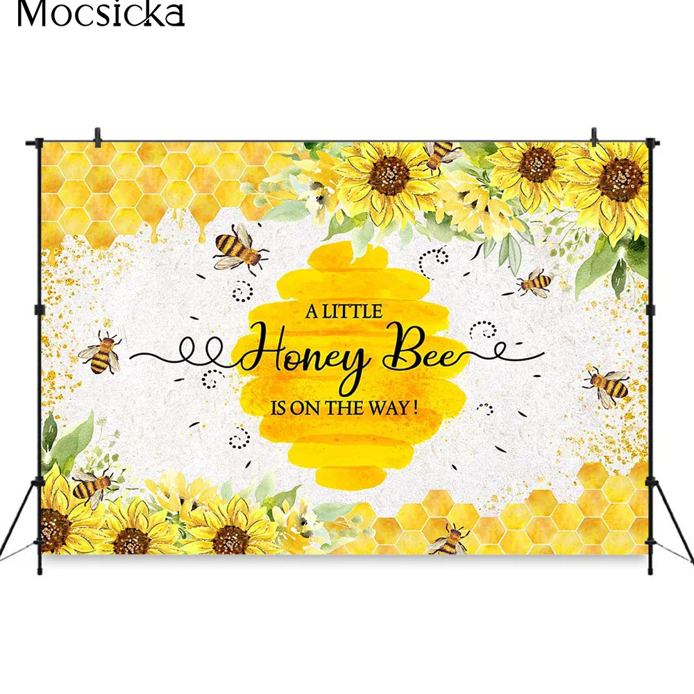 الصيف ليتل عسل النحل الطفل على الطريق واحد حفلة عيد ميلاد التصوير خلفية العسل عباد الشمس خلفية الصورة الوليد