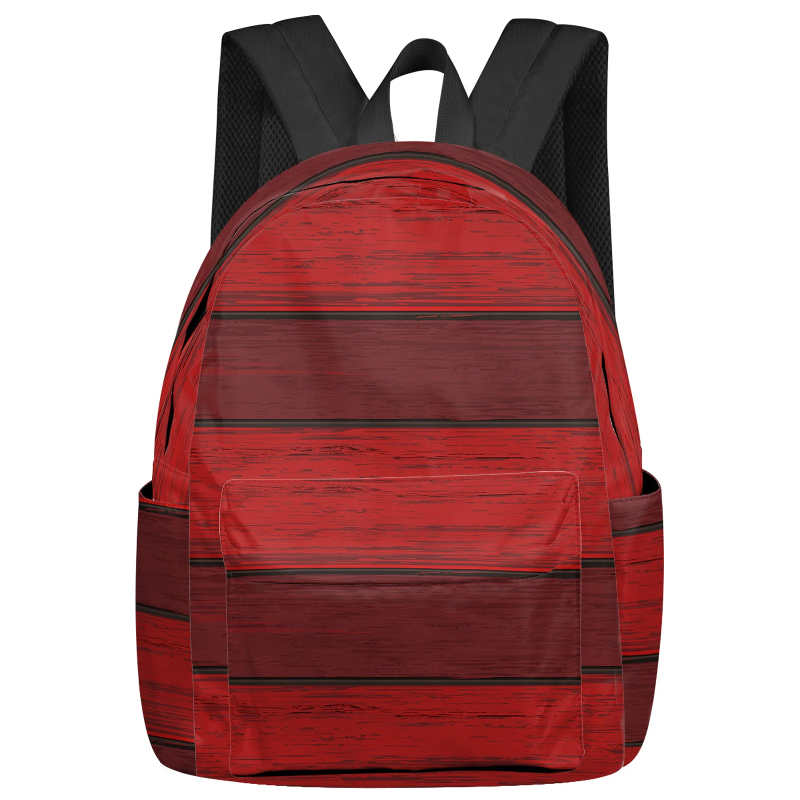 

Red Retro Wood Grain Rustic Women Man Backpacks Waterproof Travel School Backpack For Student Boys Girls Laptop Bags Mochilas