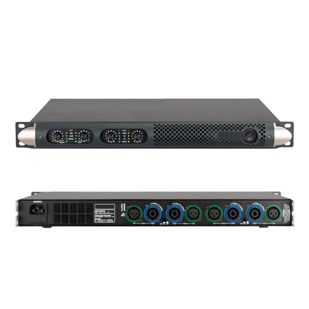 

New D-350 1000W*4 Power Amplifier High Amplifier 4 Channel New Generation Professional Rear Stage Wedding KTV Sound Equipment