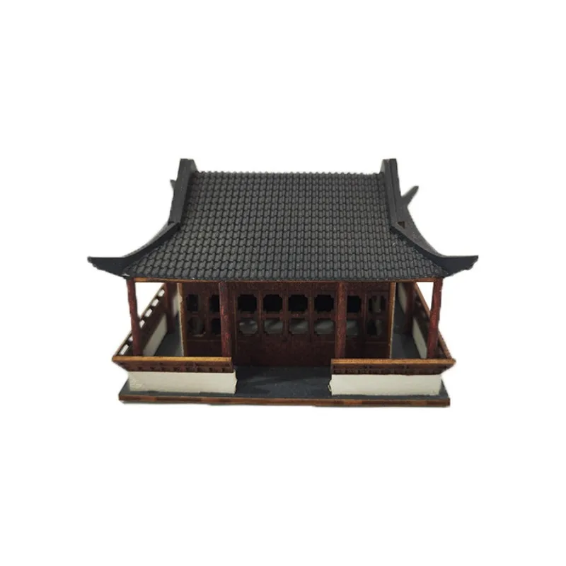 

Miniature house landscape sand table pendulum wooden handmade model