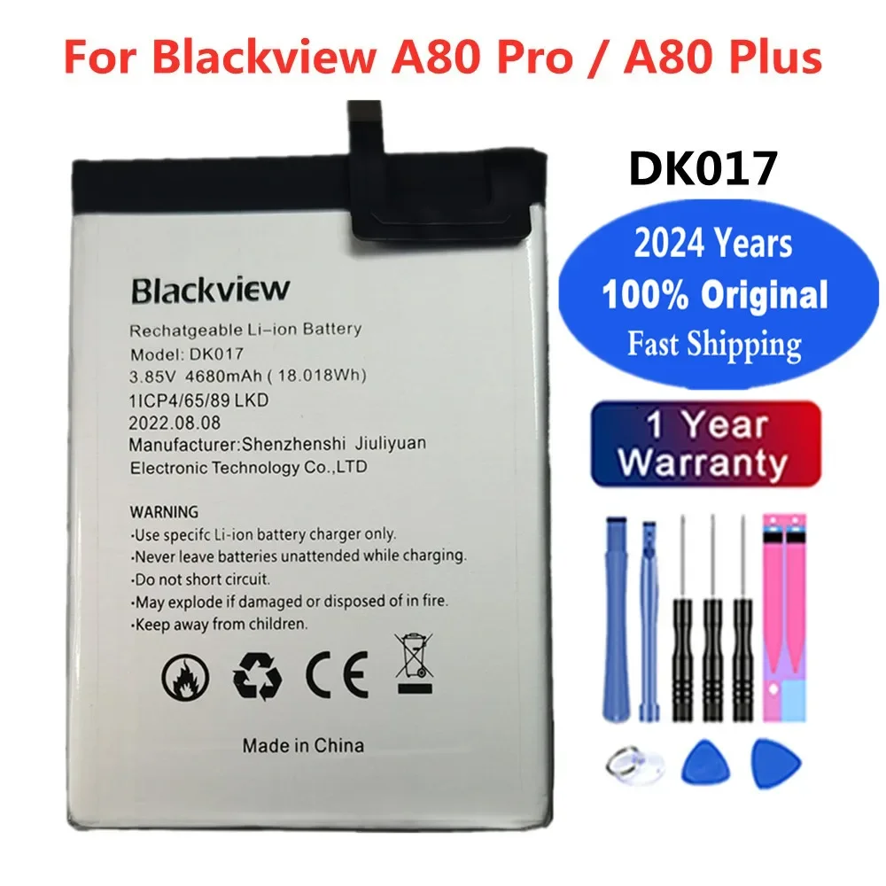 

Оригинальный аккумулятор DK017 2024 мАч для телефона Blackview A80 Pro / A80 Plus, 4680 лет, сменные батареи для телефона, аккумулятор + Инструменты