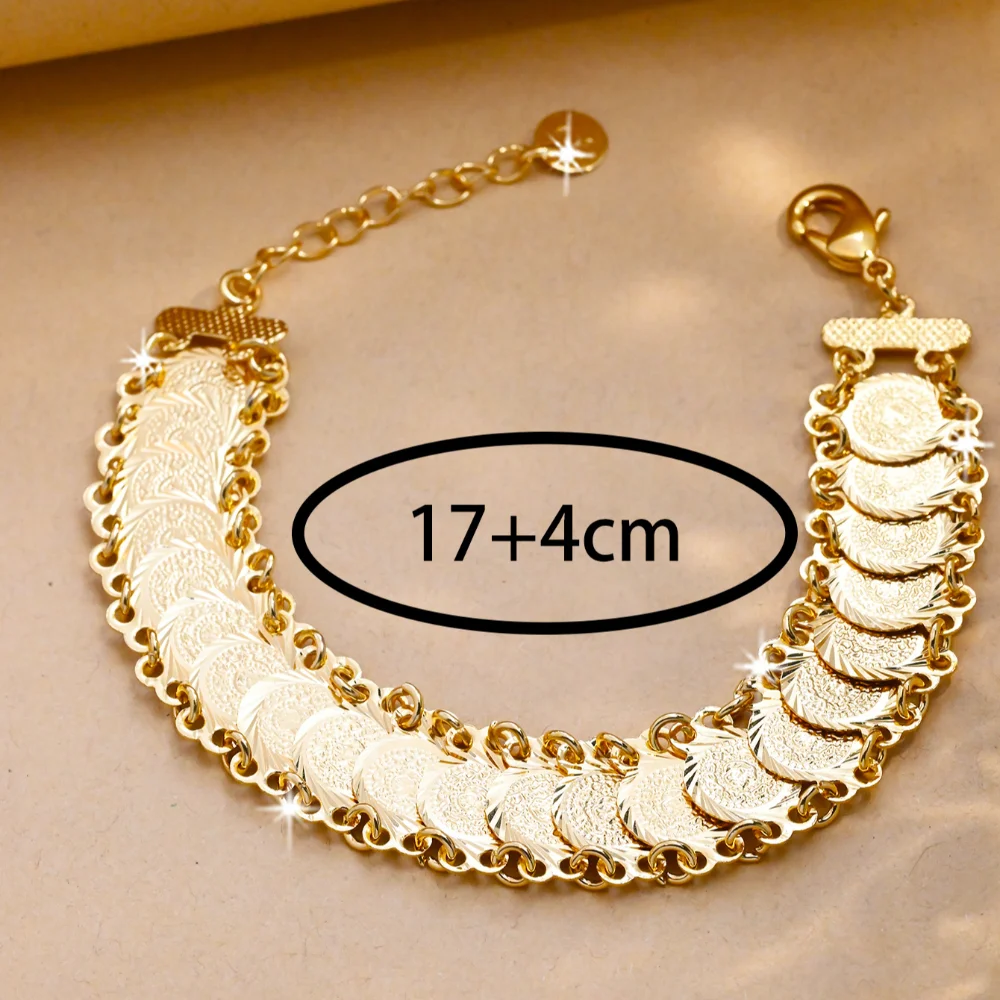 جديد العثمانية التركية المال عملة سوار النحاس الزفاف عملة الكفة أساور تصفيح الذهب والمجوهرات العرقية