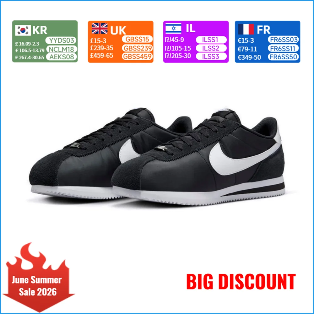 Tênis Casuais Masculinos Nike Cortez: Retro, Esportivos e Confortáveis com Solas Antiderrapantes e Duráveis HF0263-001