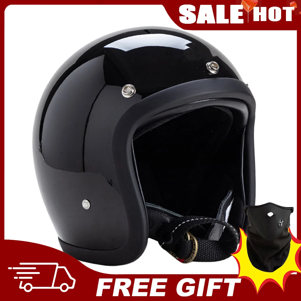 Retro Open-Face Motorradhelm Modularer Halbschalenhelm für Roller, Motorrad und Dirt Bike für Männer und Frauen Ganzjährig Nutzbar Casque Casco Moto DOT-zertifiziert