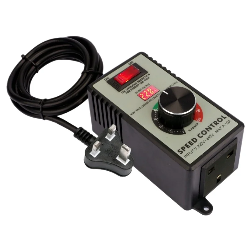 Stepless Speed Switch, Maximum 10A 4000W 110V 220V Speed Regulator Overload Protection