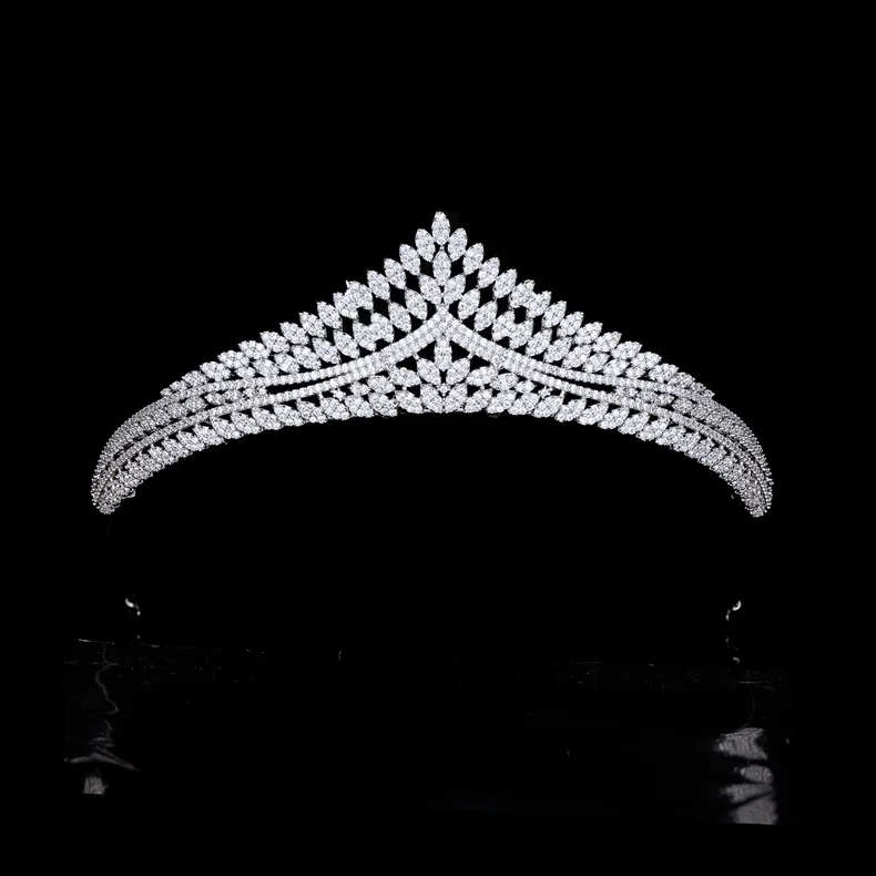 

Classic CZ Cubic Zirconia Wedding Bridal Tiara Diadem Crown Women Party Hair Jewelry Accessories CH10144