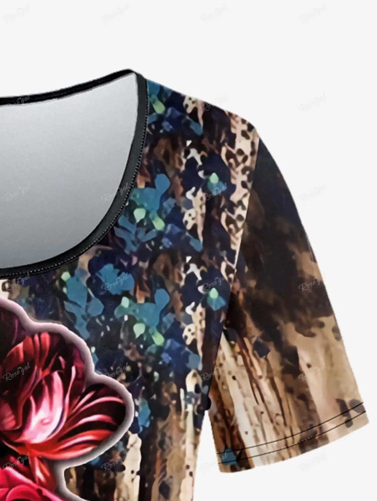 Plus Size Short Sleeves T-shirt and Leggings Outfit conjuntos para mujeres 2 piezas XS-6X Tie Dye Colorblock Rose Floral Printed