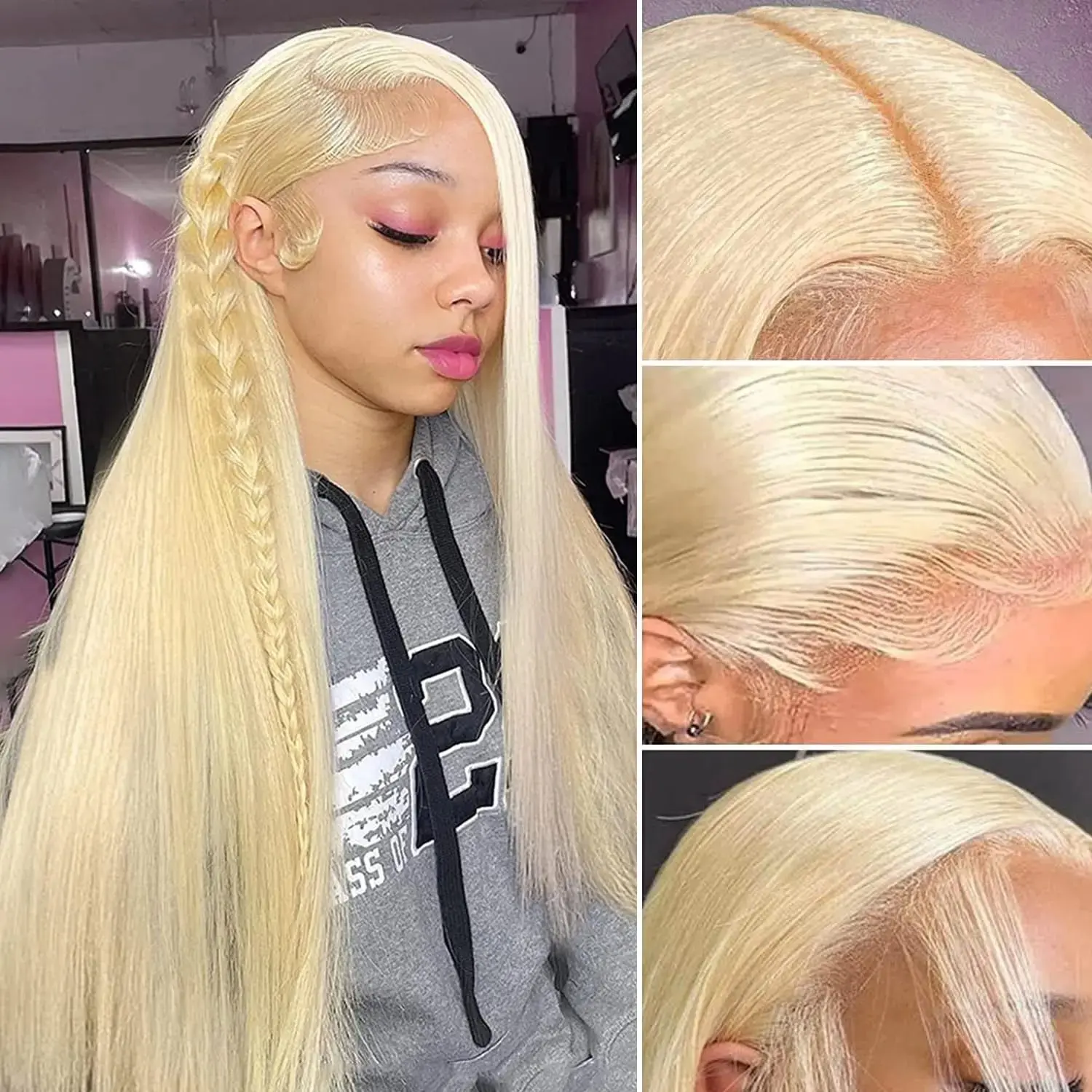 Rosabeauty Straight Lace Front Human Hair Wigs Glueless 13X4 613 HD Frontal Wig Preplucked 200% 250% 40Inches 13x6 Blonde