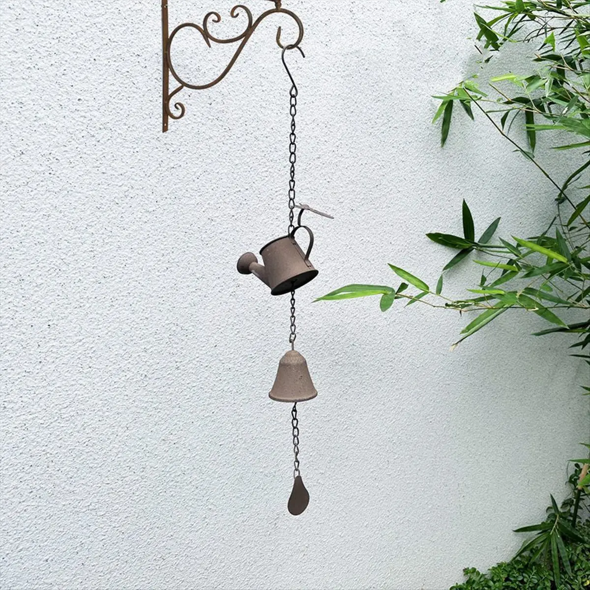 (AIMA) American Retro Old Cast Iron Kettle Wind Chimes Garden Courtyard Hanging Crafts Outdoor Ornaments Decoration A