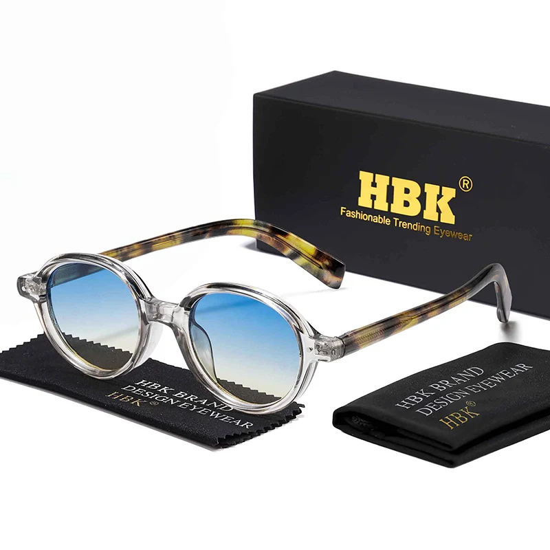

HBK Fashion Round Small Frame Men's Sunglasses Brand Design Sun Glasses Women's Party Travel Decoration Glasses