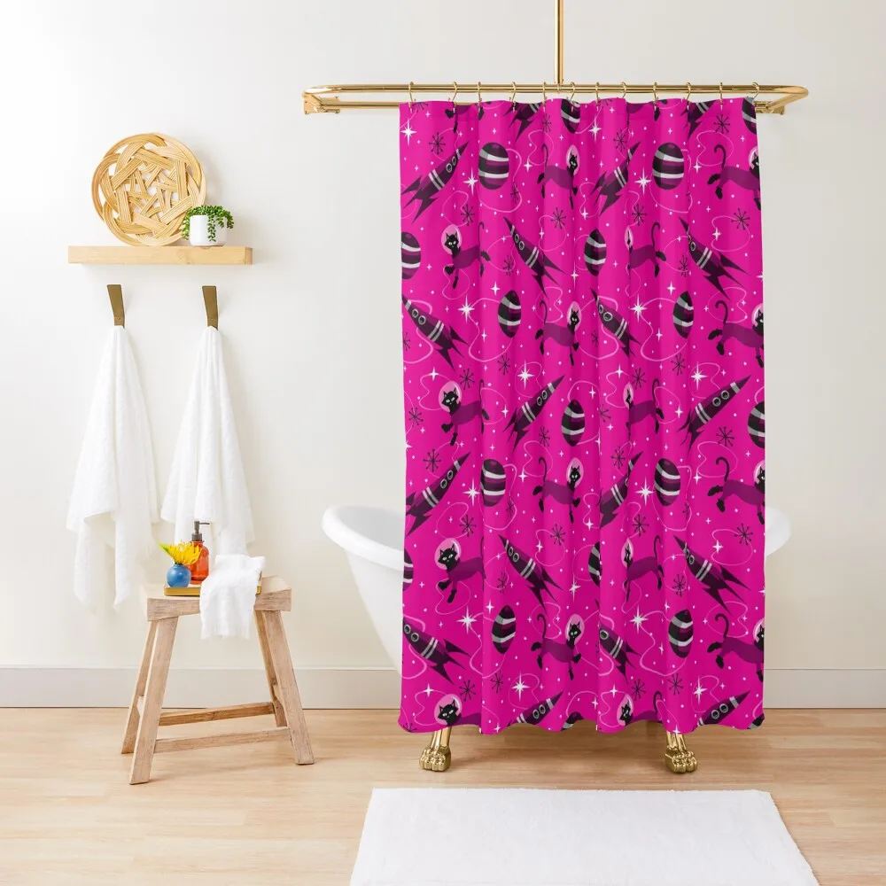 

Cats of the Future Shower Curtain Waterproof Shower And Anti-Mold Bathroom Deco Washable Waterproof Fabric Shower Curtain