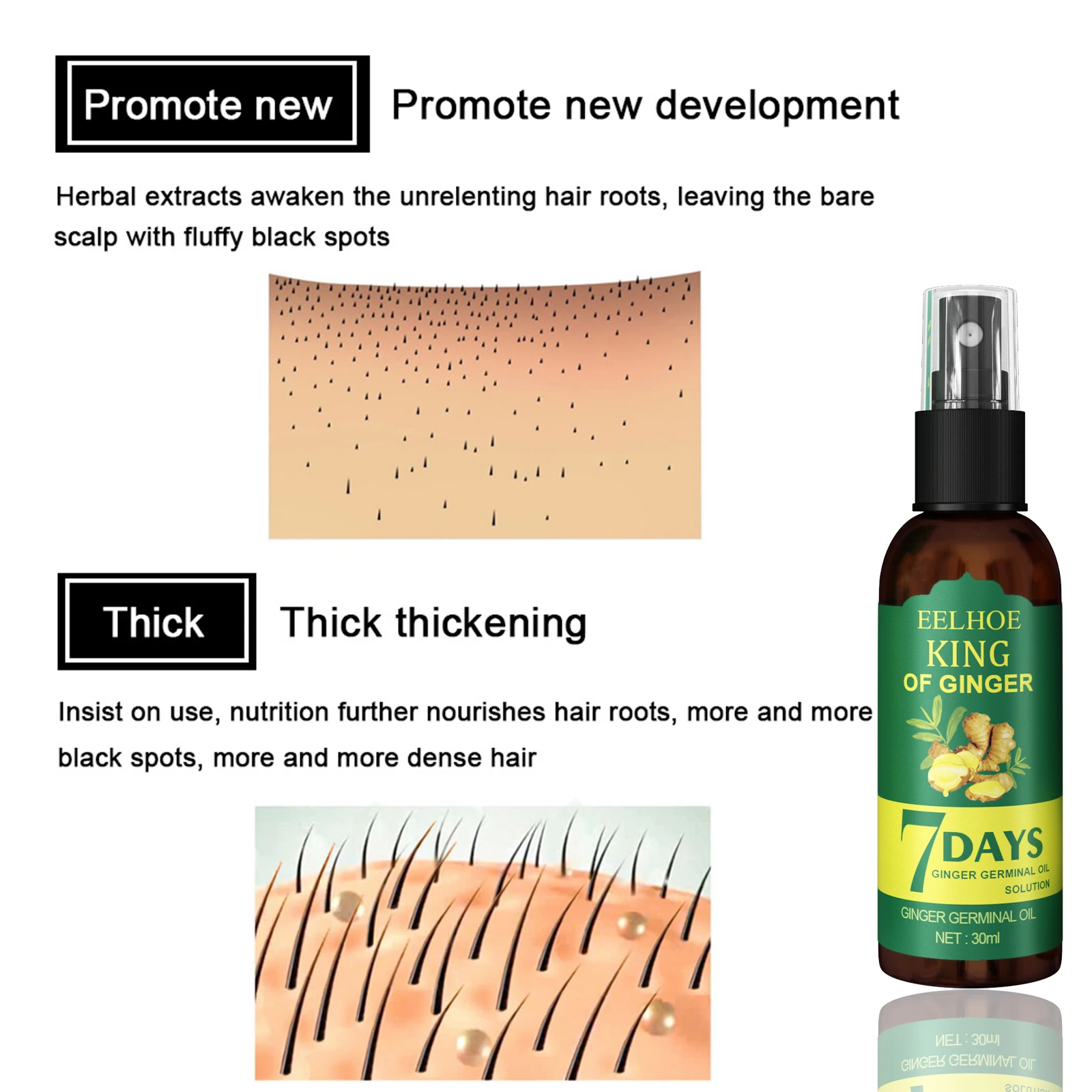 Ginger Hair Spray Root Care Serum Scalp Nourishing Hair Mist for Dry Frizzy Hair Daily Hair Care view 5