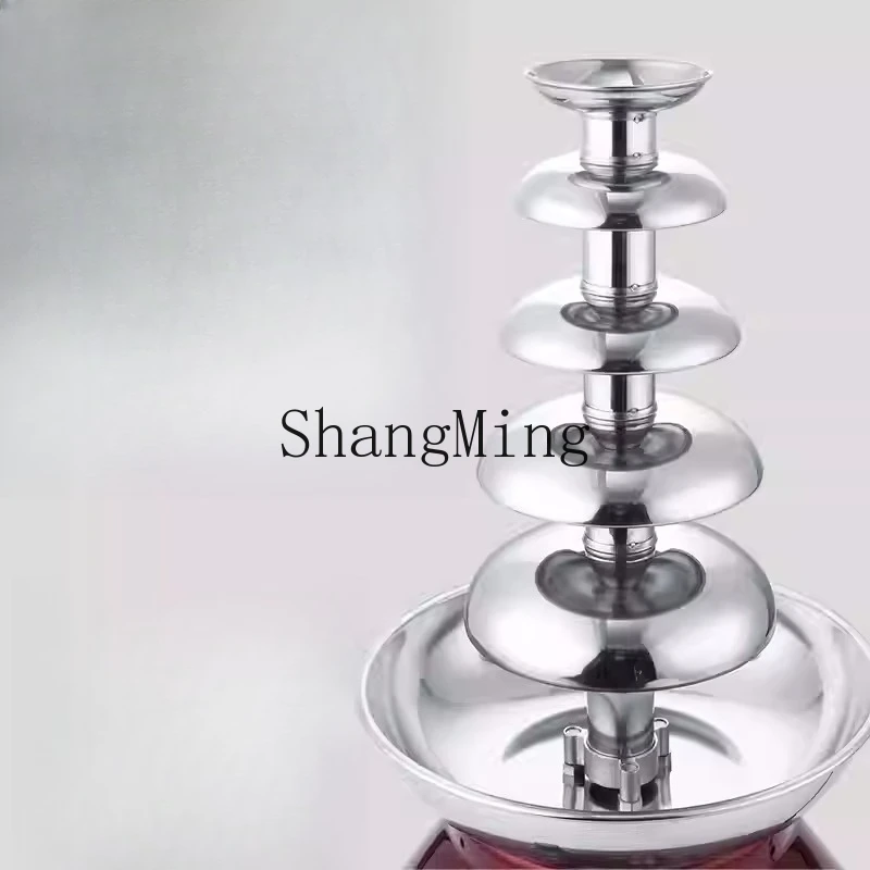 ZYY fünfschichtiger automatischer Haushalts-Sprühturm aus Schokolade, kommerzieller Hochzeitssaal, Schokoladenparty-Wasserfall