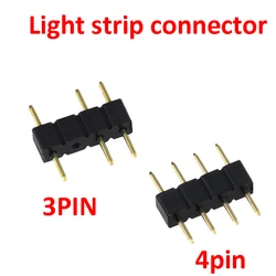 10PCS LED Connector Adapter 3Pin 4Pin Needle Male Type Double Connector For RGB 3528 5050 Led Strip Light