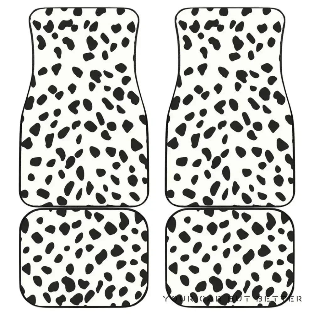 

Коврик для пола автомобильный с узором далматинцев, винтажный черный Противоскользящий резиновый коврик, в упаковке 4 шт., подходит для автомобилей, внедорожников, фургонов