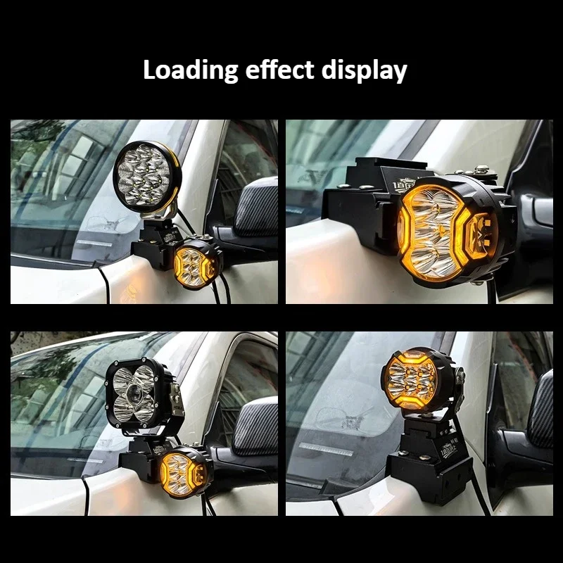 For Haval 1st Generation Dargo Car A-Pillar LED Spotlight Expansion Bracket Aluminum Alloy Dual Light Quick-Release Light Stand