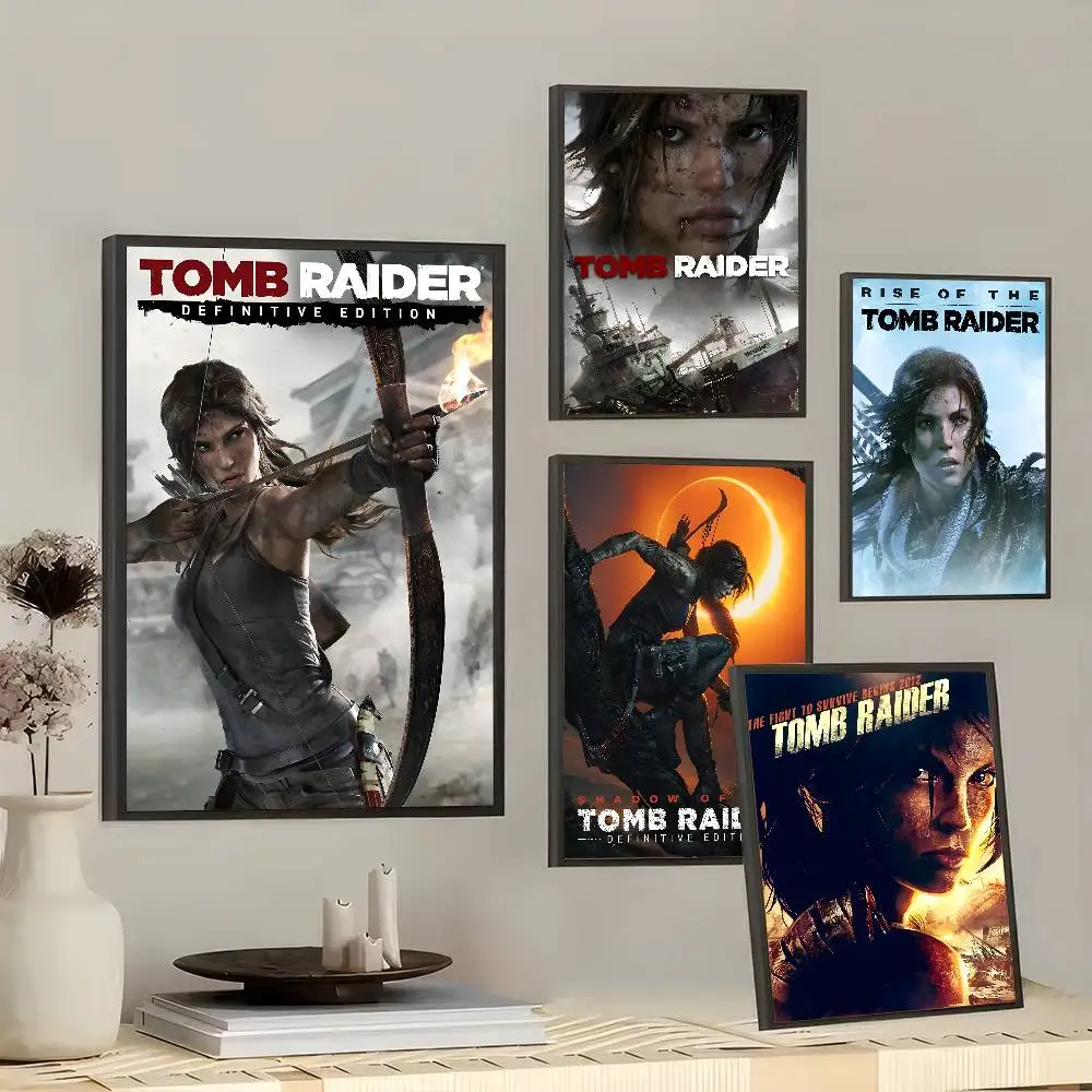 حار فيديو لعبة تومب رايدر سلسلة جمع DIY بها بنفسك لزجة ملصق مقاوم للماء ورقة ملصق مقهى بار ملصقات طلاء جدران