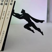 Creative Super Hero Bookshelf Figurines Metal Book Storage Display Desktop Ornament Office Accessories Books Standing Base