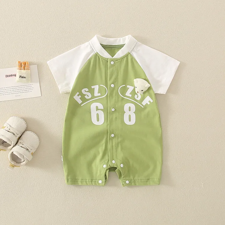 

Jenny&Dave Baby Bodysuit 23 Summer New Line Baby Boys' Clothing Sports Bear Newborn Clothing Korean Edition Baby Clothing Childr